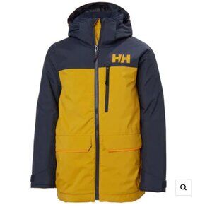 Helly Hansen Kids Two-Tone Yellow and Navy Hooded Jacket